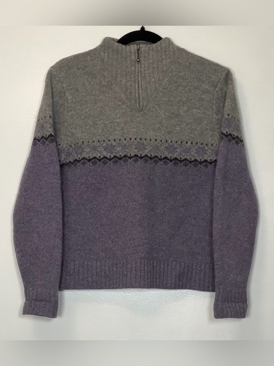 Woolrich Sweaters - 100% Wool Woolrich Half-Zip Fair Isle Sweater - Gray & Lavender